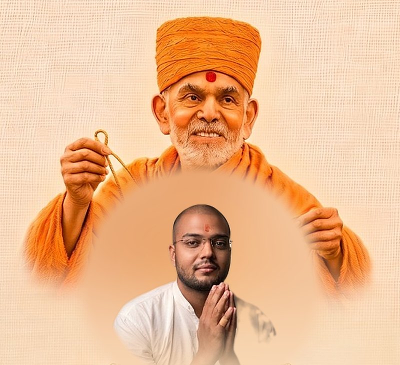 Pragat Brahmaswarup Mahant Swami Maharaj with Parthbhai